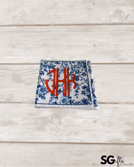Personalized mahjong card holder - blue