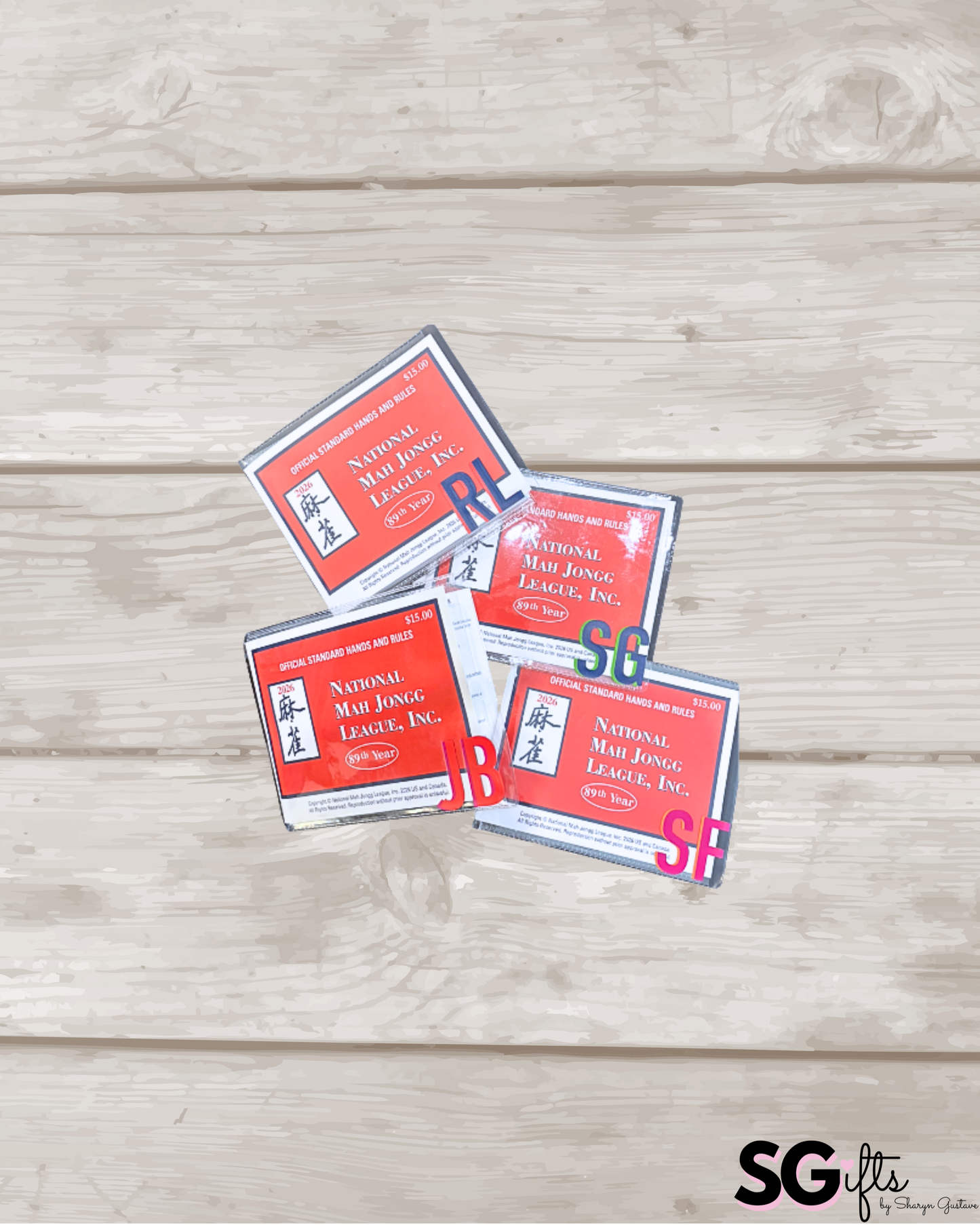Personalized clear mahjong card holder