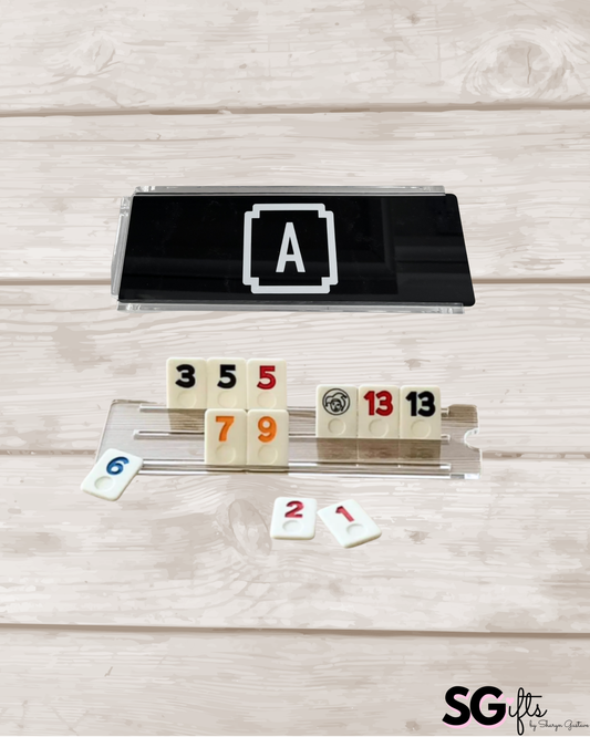 Personalized acrylic rummikub set -opaque black