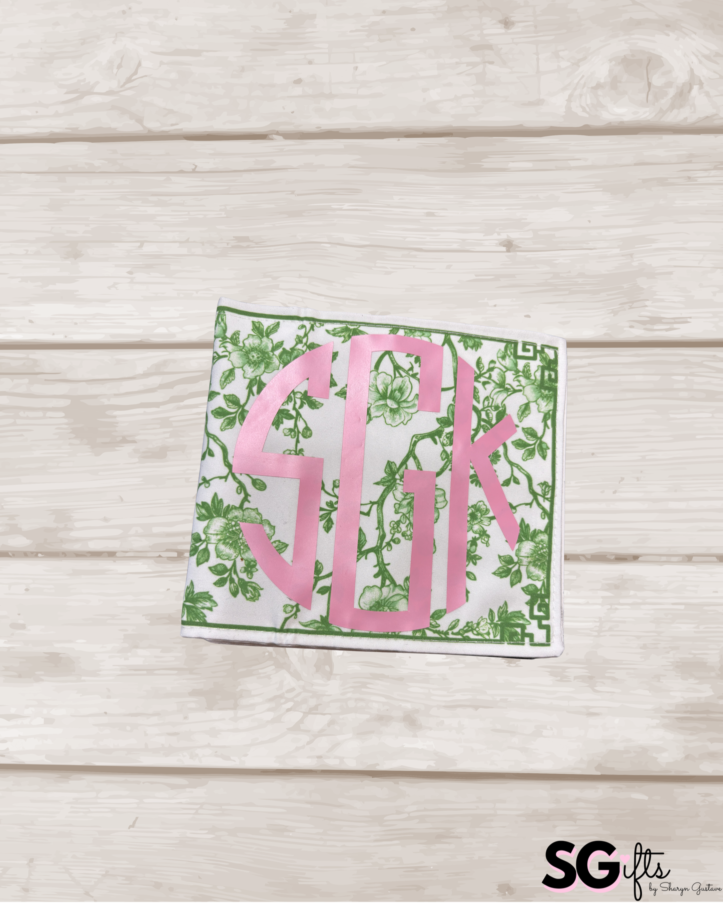 Personalized mahjong card holder - green