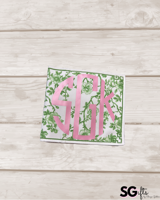 Personalized mahjong card holder - green