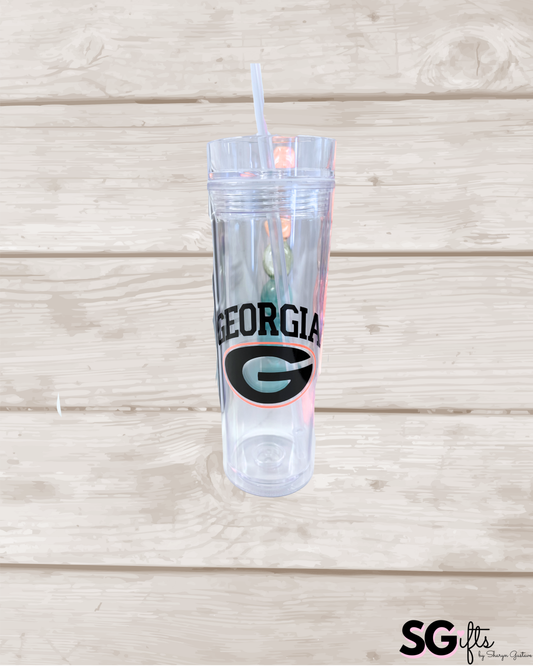 Personalized  19 ounce acrylic water bottle with a straw - GEORGIA