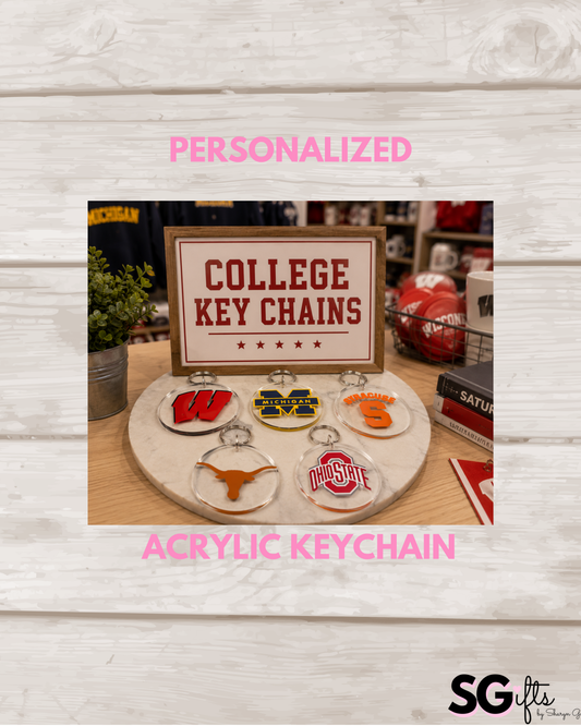 Personalized 3" acrylic college keychain