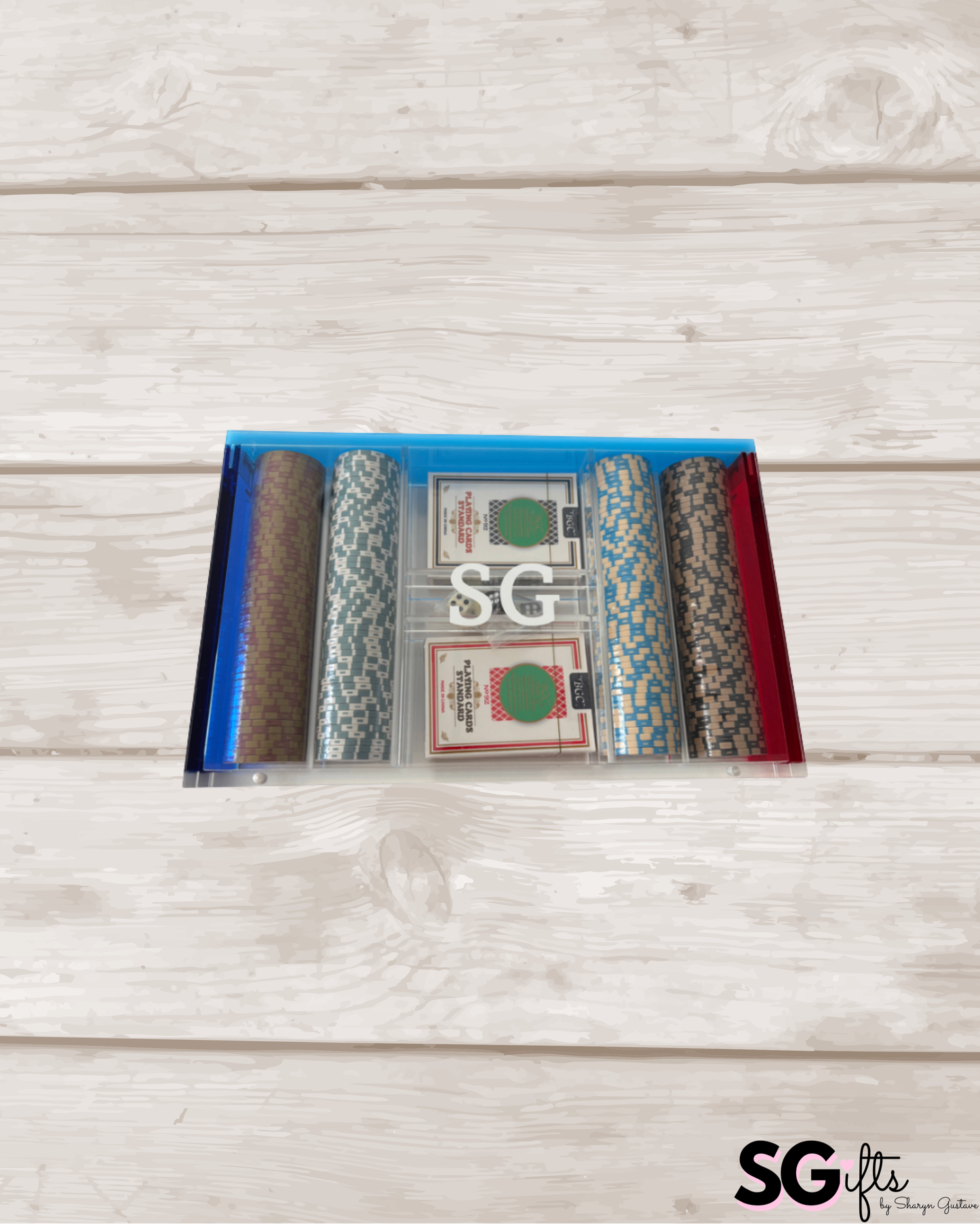 Personalized acrylic poker set - multi color