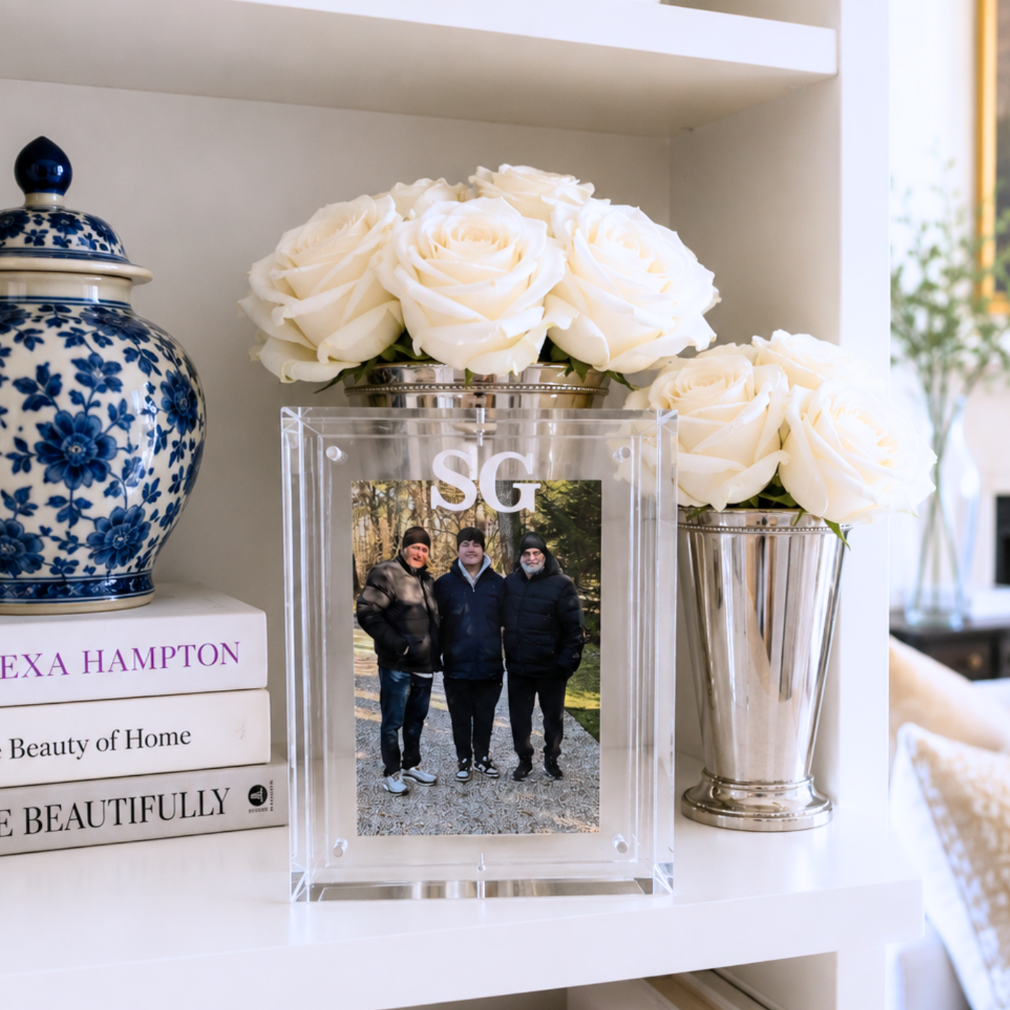 Personalized 5" x 7" clear swivel acrylic magnetic frame