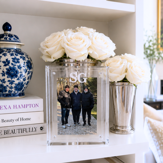 Personalized 5" x 7" clear swivel acrylic magnetic frame