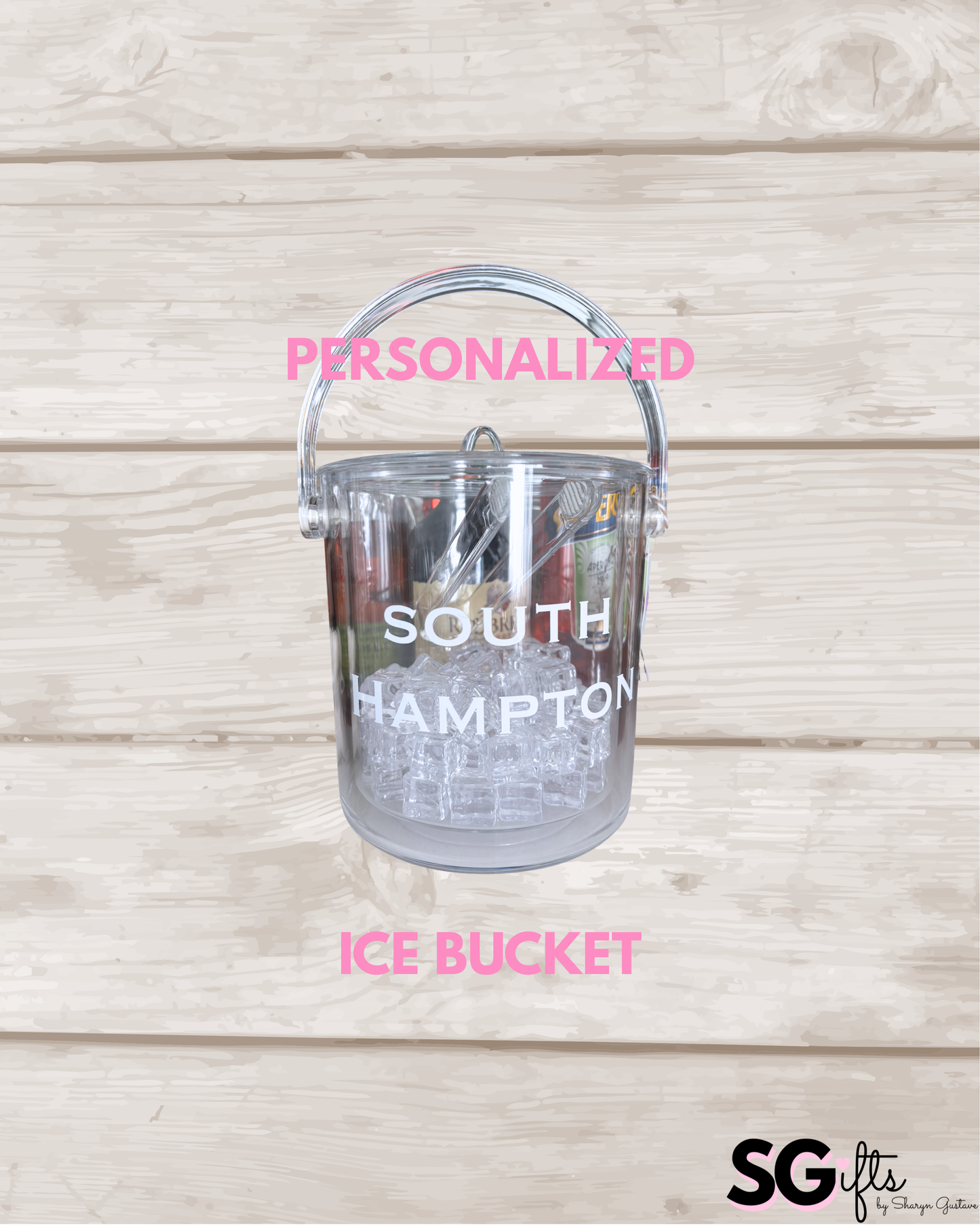 Personalized acrylic 1 1/2 qt ice bucket
