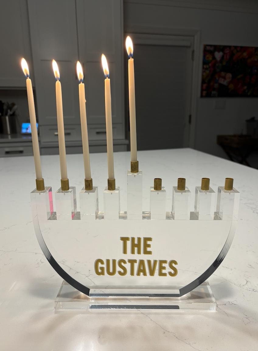 Personalized acrylic menorah