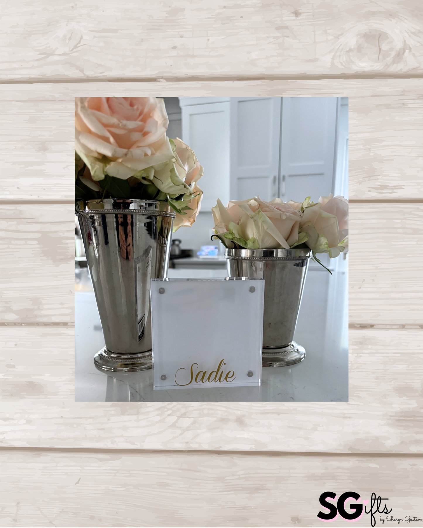 Personalized thick acrylic magnetic frame 4" x 4"