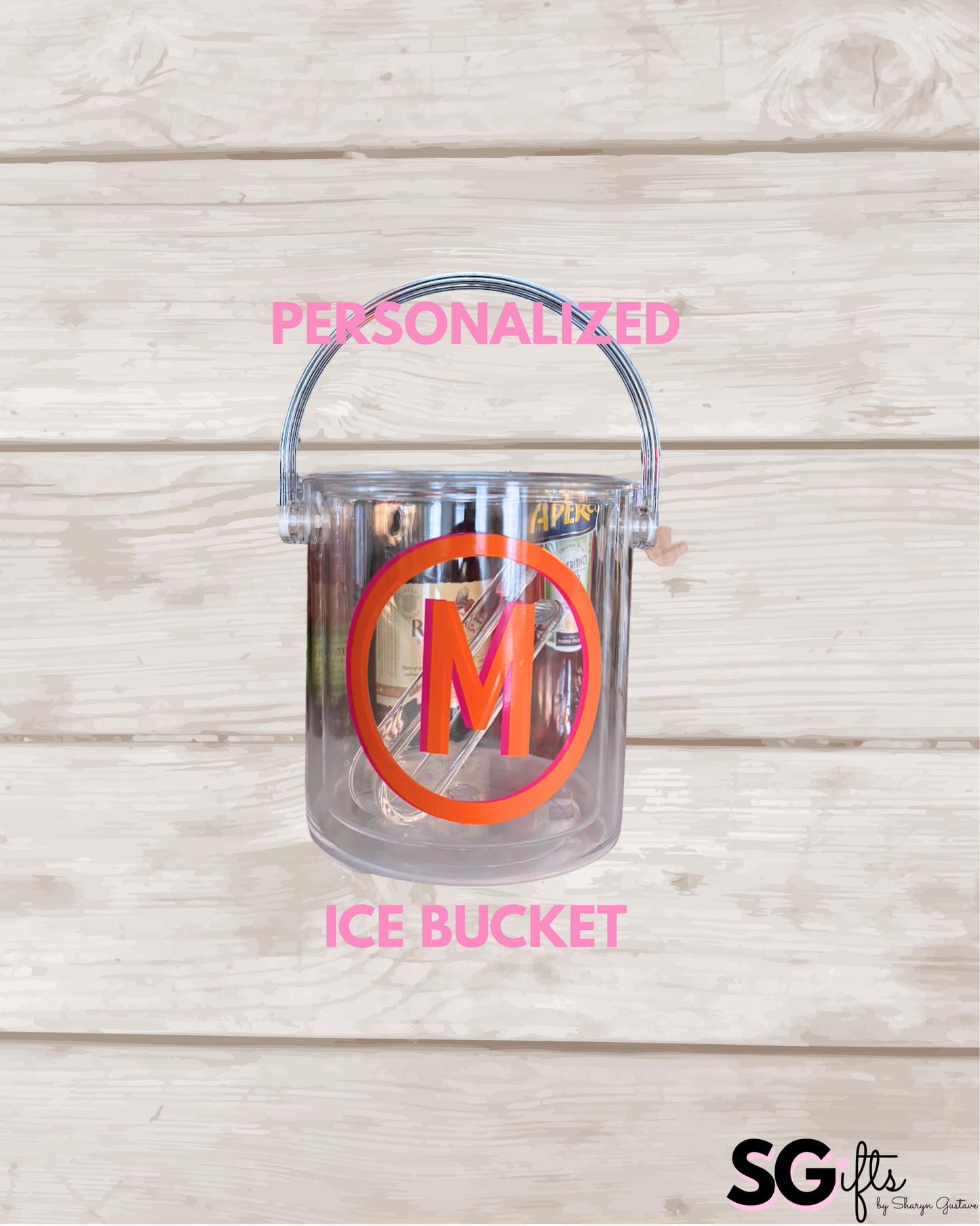 Personalized acrylic 1 1/2 quart ice bucket
