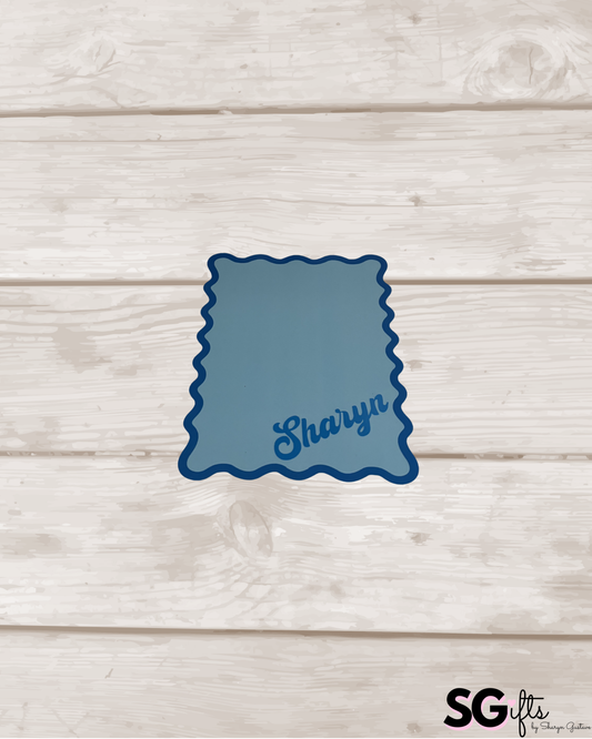 Personalized blue scalloped mahjong shuffler/mixer