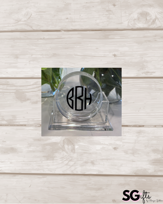 Personalized acrylic round coasters - set of 4