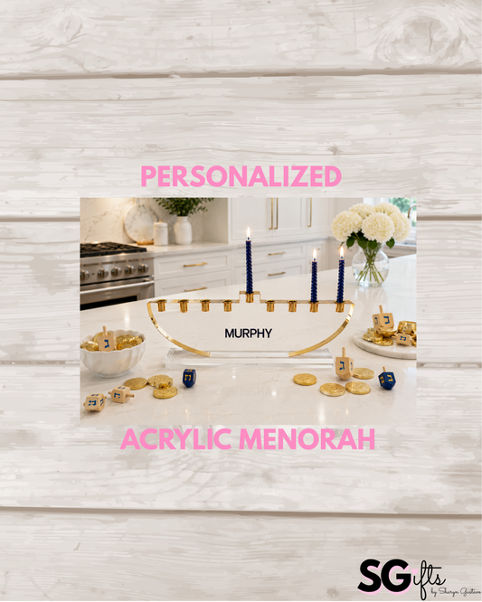 Personalized acrylic menorah