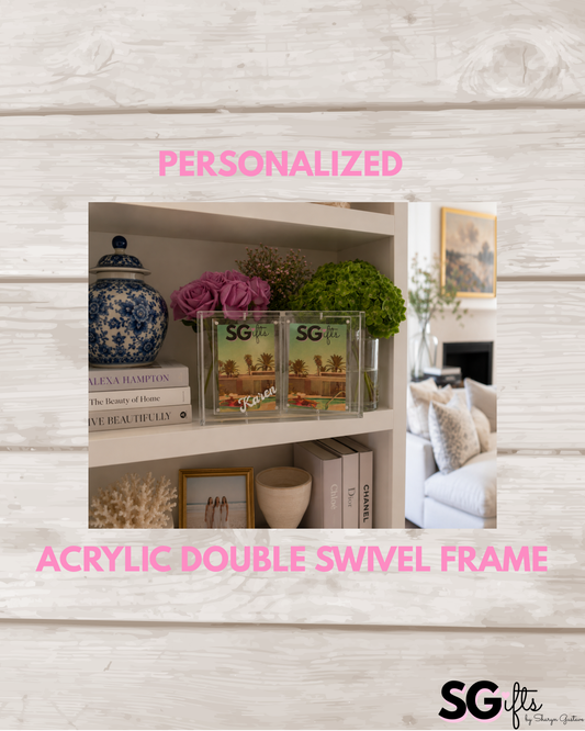 Personalized double swivel acrylic magnetic frame- 2 - 5" x 7" frames