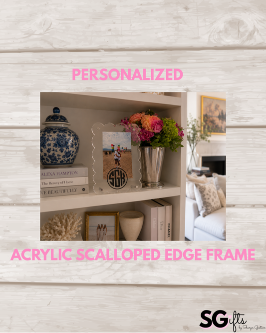 Personalized acrylic scalloped frame - 6" x 8"