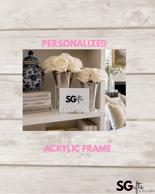 Personalized 5" x 7" clear acrylic magnetic block frame