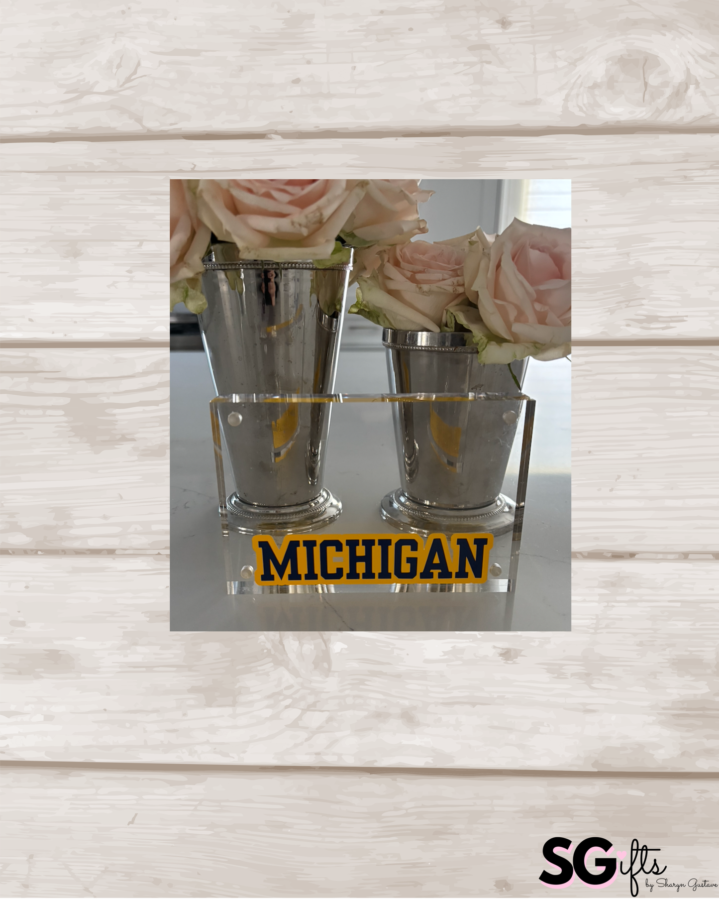 Personalized 4" x 6" clear acrylic magnetic block frame