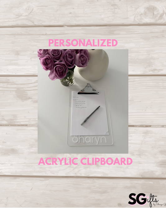 8.5" x 12" personalized acrylic clipboard