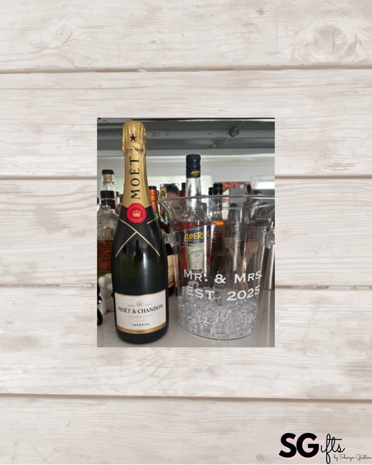 Personalized acrylic champagne ice bucket