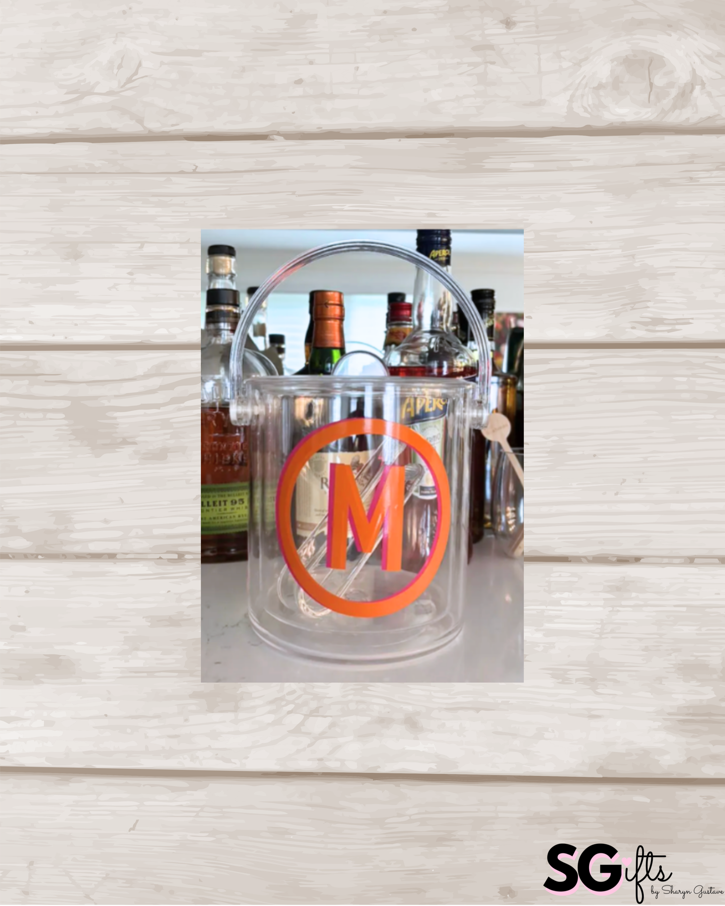 Personalized acrylic 1 1/2 quart ice bucket