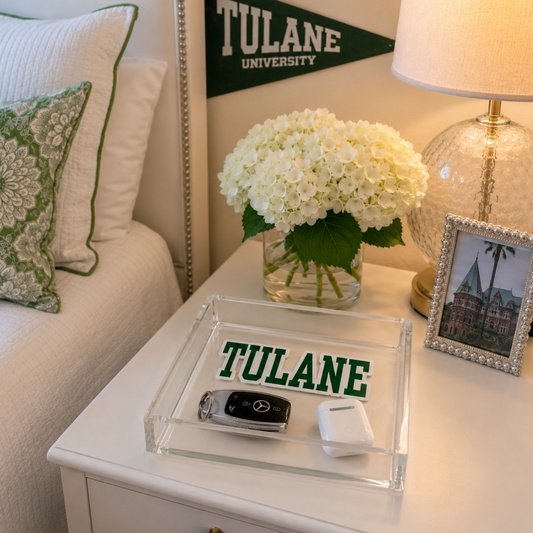 Personalized 6” x 6” acrylic thick catch all tray -TULANE
