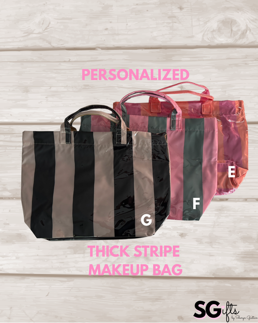 Personalized thick striped beach bag / waterproof / 3 colors available