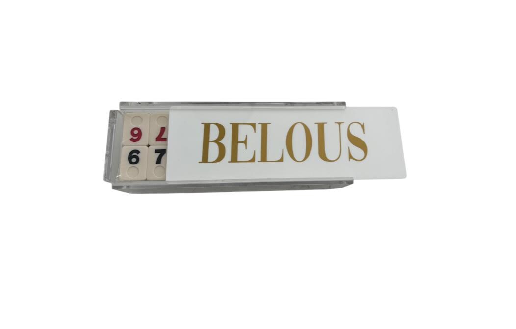 Personalized acrylic rummikub set - opaque white