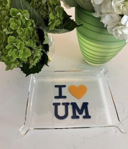 i heart my College 6" x 8" acrylic Pinch Tray - Michigan University