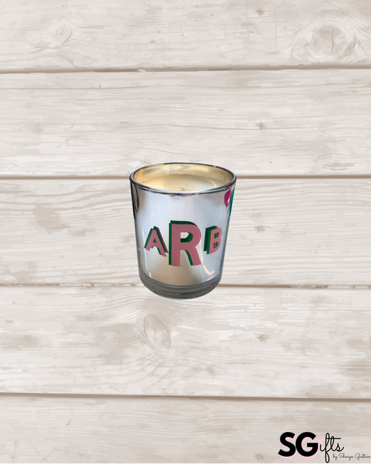 7.8 ounce candle-personalized with a 3 letter monogram- Sandalwood vanilla
