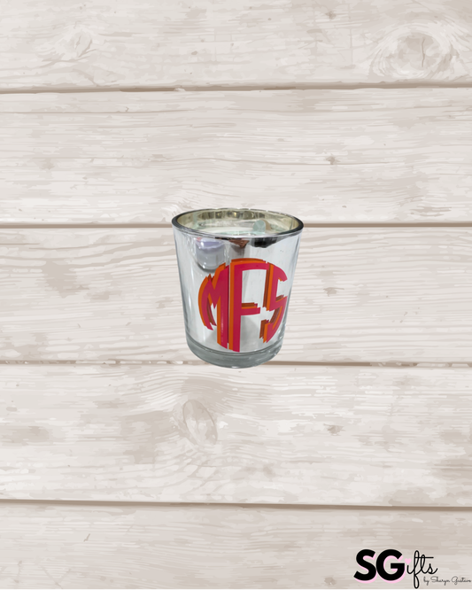 Personalized candle-  elegant monogram sandalwood vanilla - 7.8 ounce
