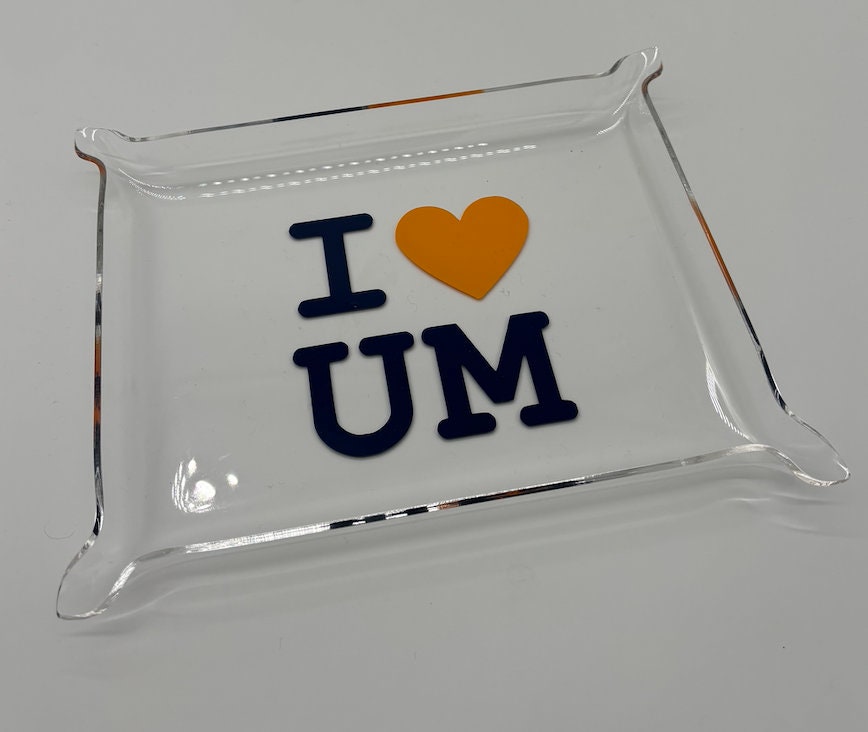 i heart my College 6" x 8" acrylic Pinch Tray - Michigan University