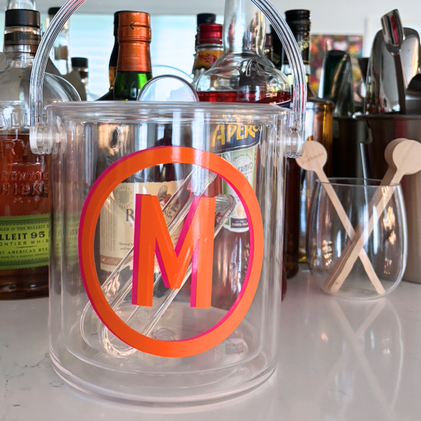 Personalized acrylic 1 1/2 quart ice bucket