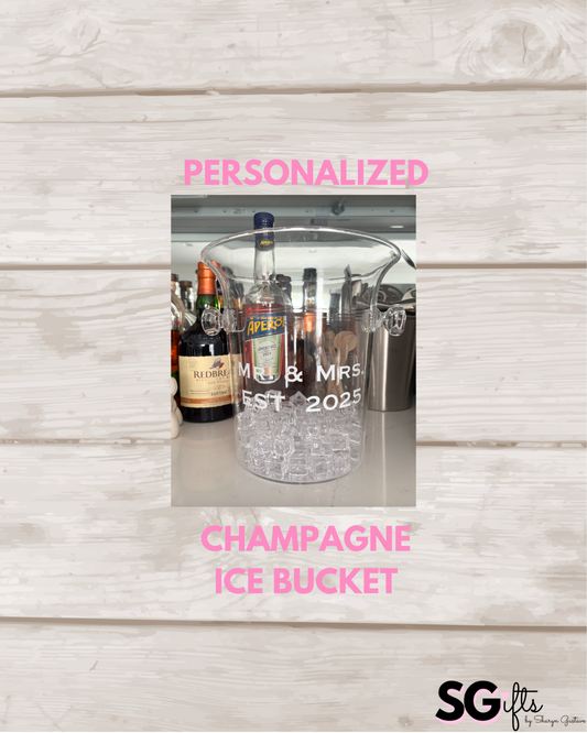 Personalized acrylic champagne ice bucket