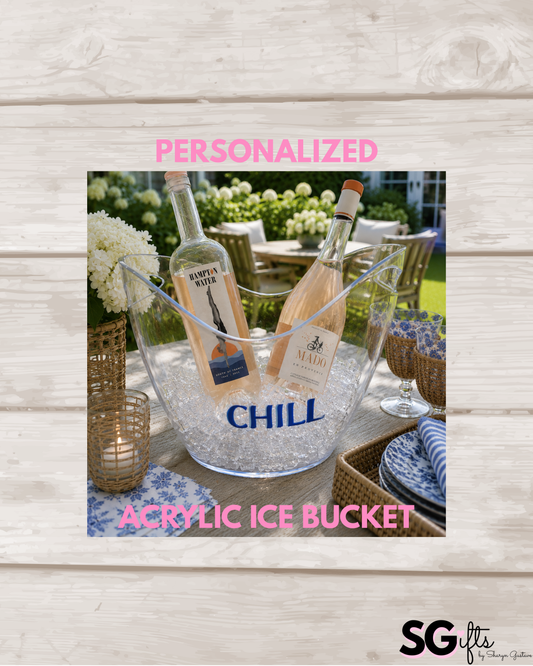 Personalized clear acrylic large 8 L ice bucket - CHILL