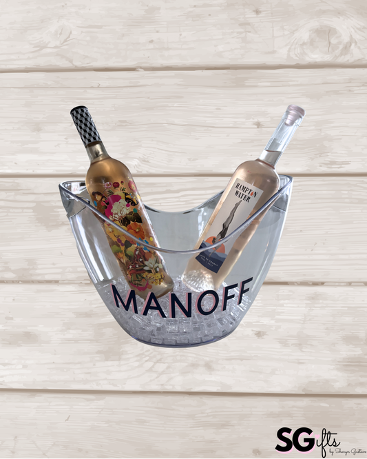 Personalized clear acrylic large 8 L ice bucket -MANOFF