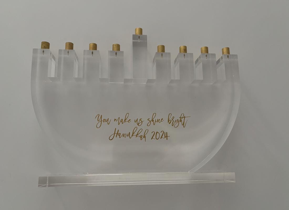 Personalized acrylic menorah