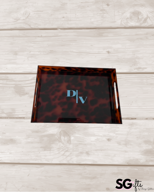 Personalized 8" x 12" tortoise acrylic tray