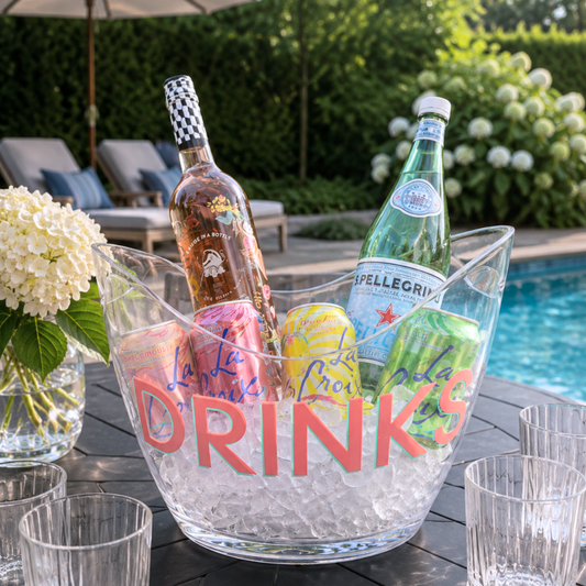 Personalized clear acrylic large 8 L ice bucket -DRINKS