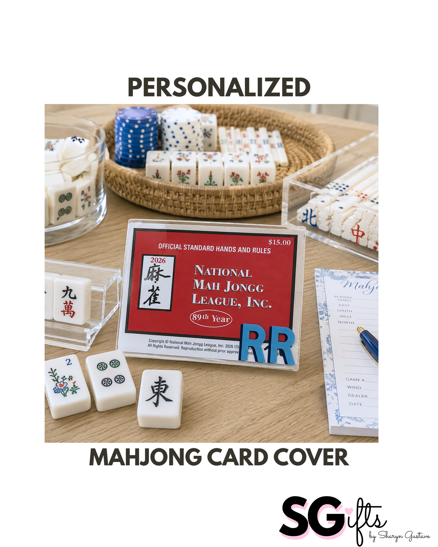 Personalized pvc mahjong card holder