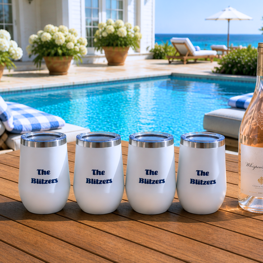 Personalized stainless steel white tumbler- personalized set of 4