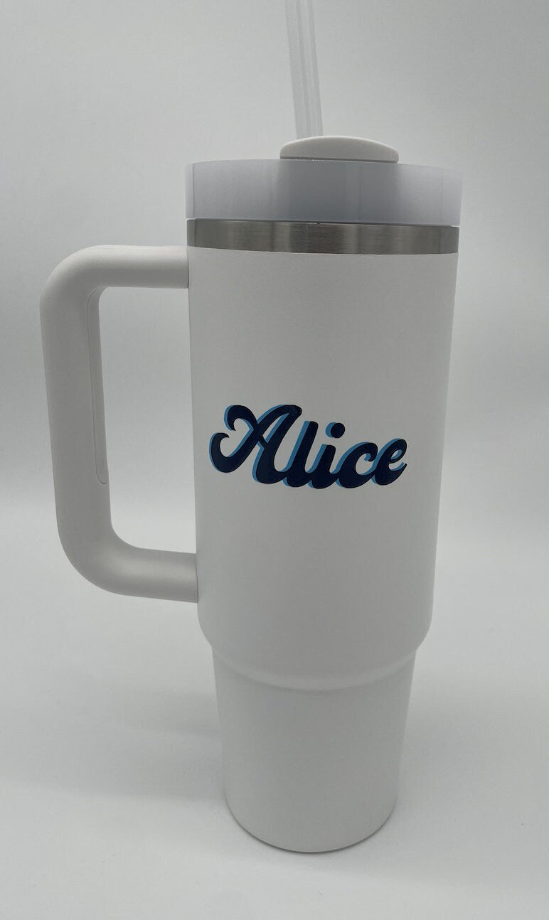 40 ounce authentic white STANLEY stainless steel personalized with any name