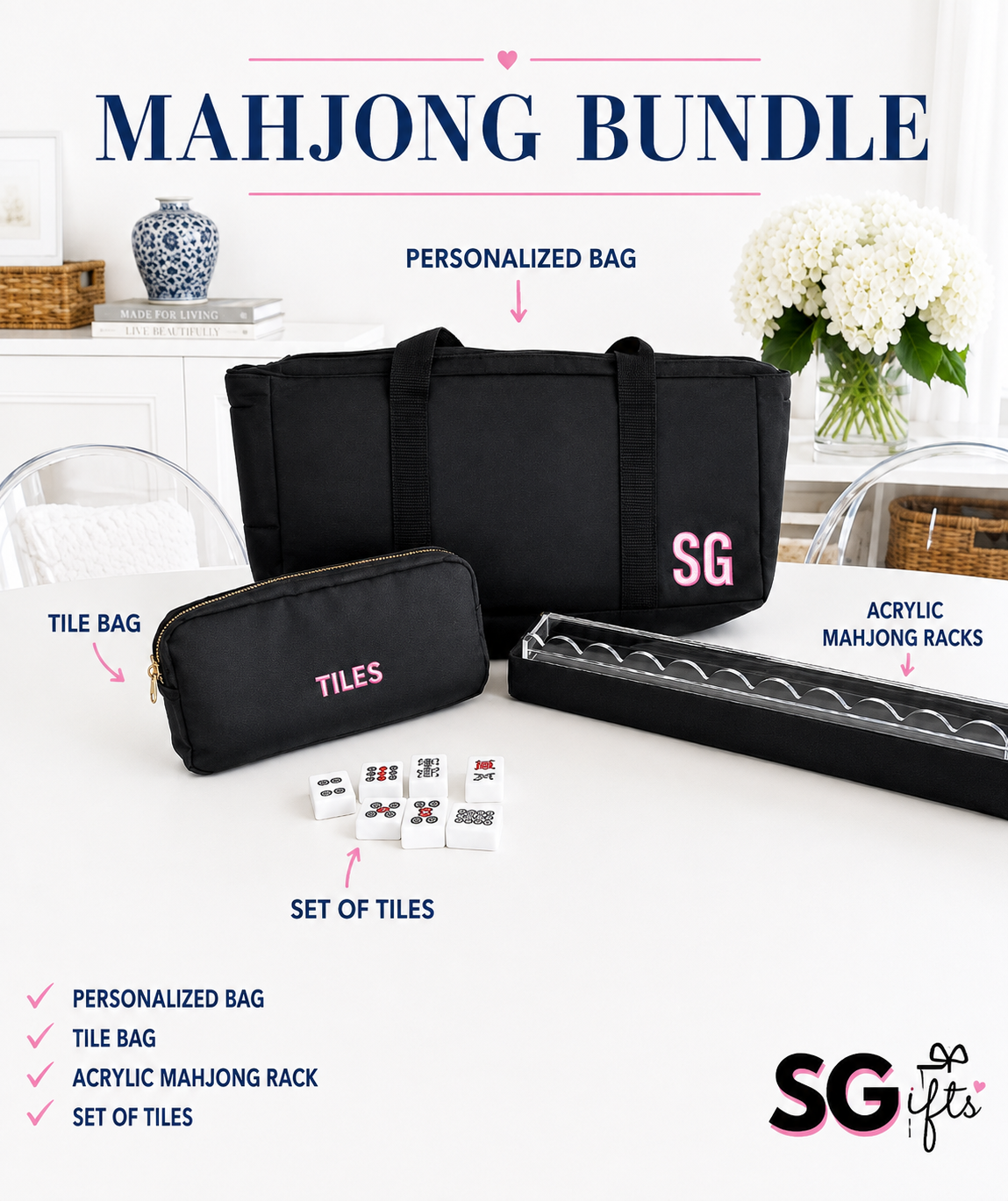 All in one personalized Mahjong Bundle - everything you need to play!