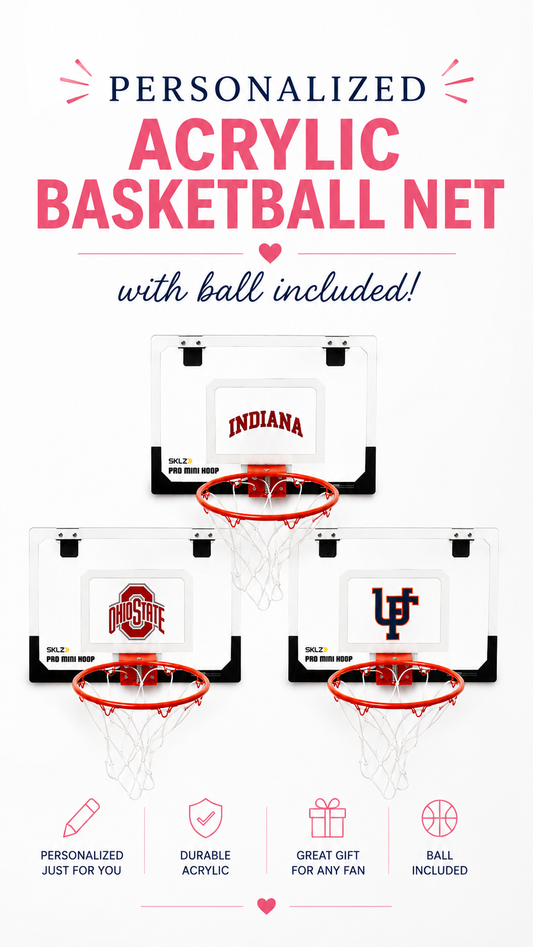 Personalized acrylic basketball net and ball