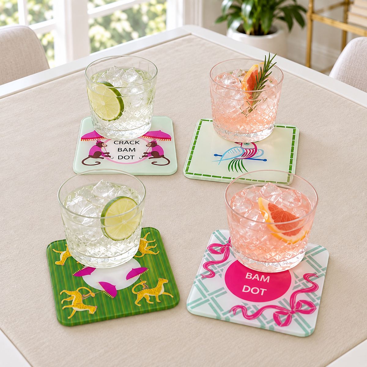 Set of 4 Mahjong coasters