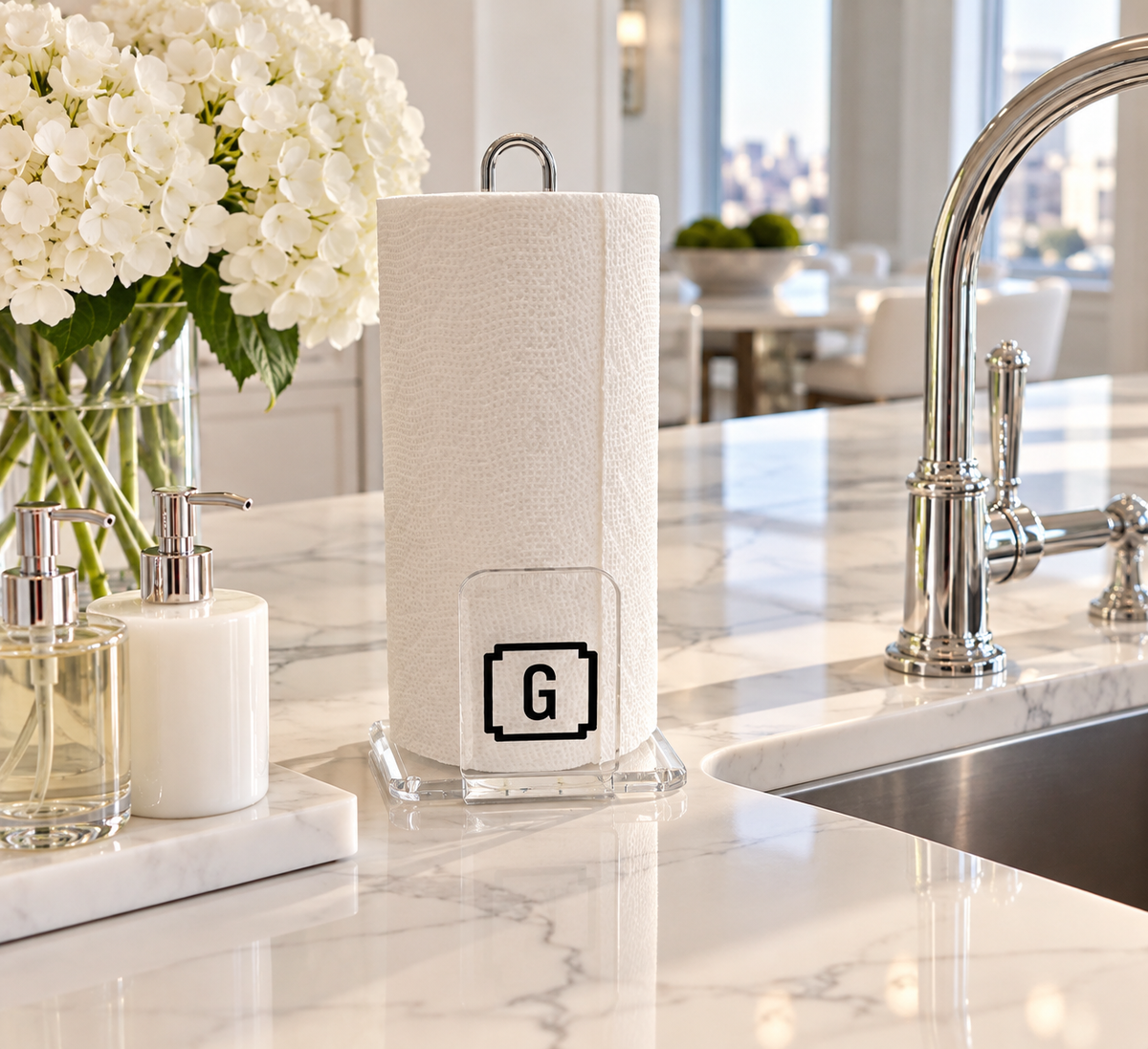 Personalized acrylic paper towel holder