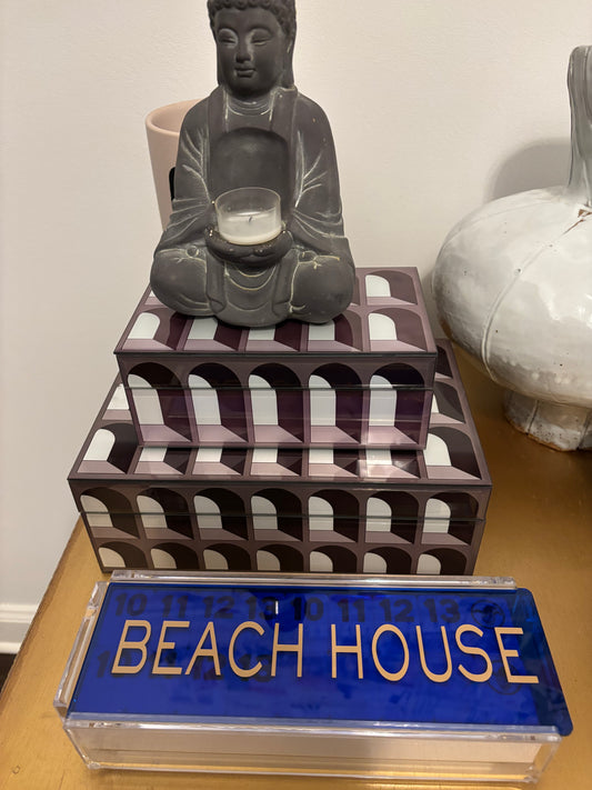 personalized luxury acrylic rummikub set with your name or monogram -transparent blue