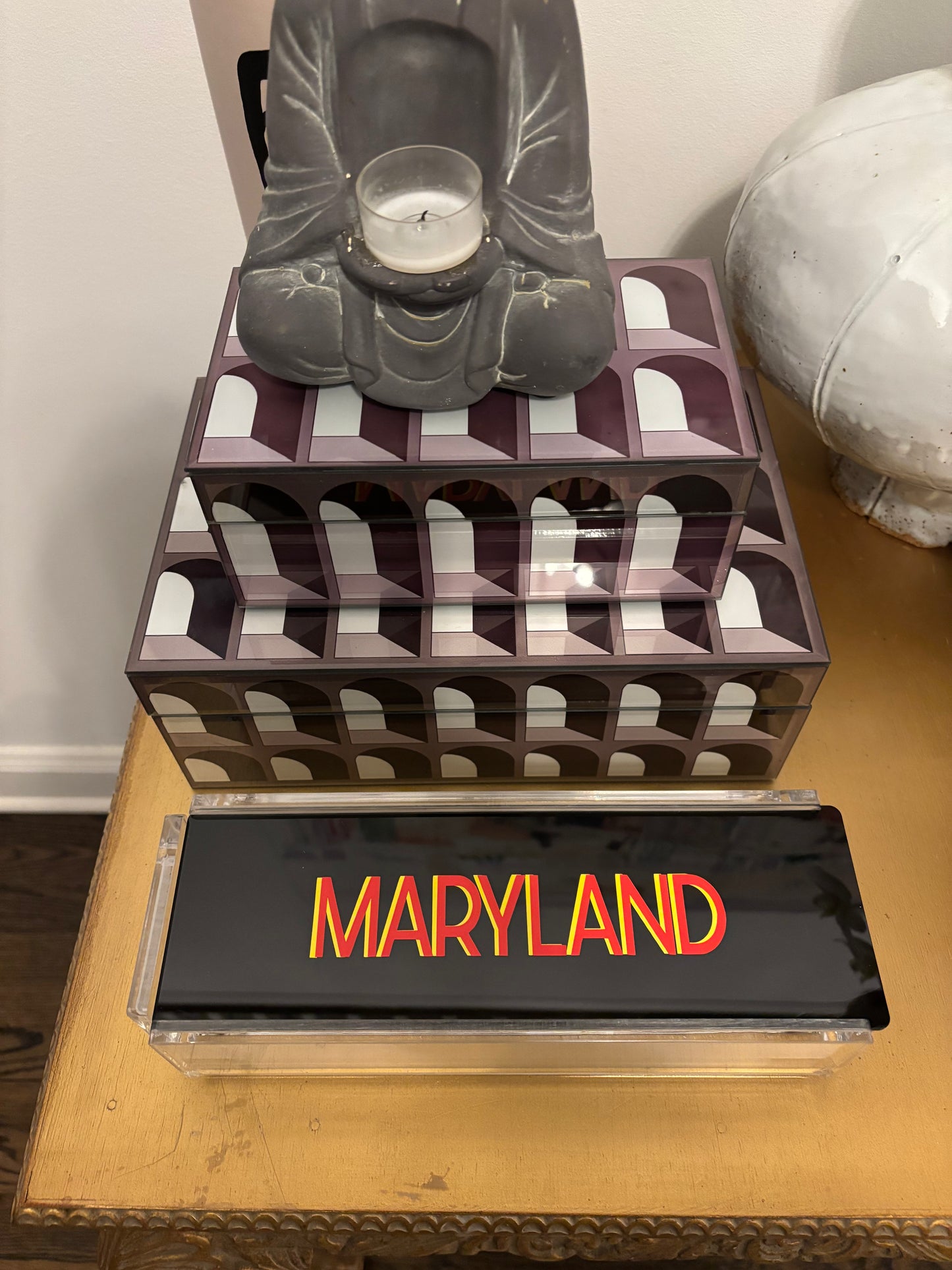 Personalized acrylic rummikub set -opaque black