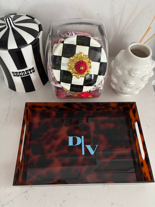 Personalized 8" x 12" tortoise acrylic tray