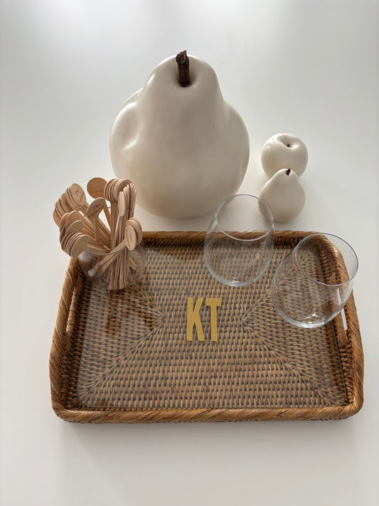 Pesonalized 14"x10"x1" tray with glass insert - smaller size