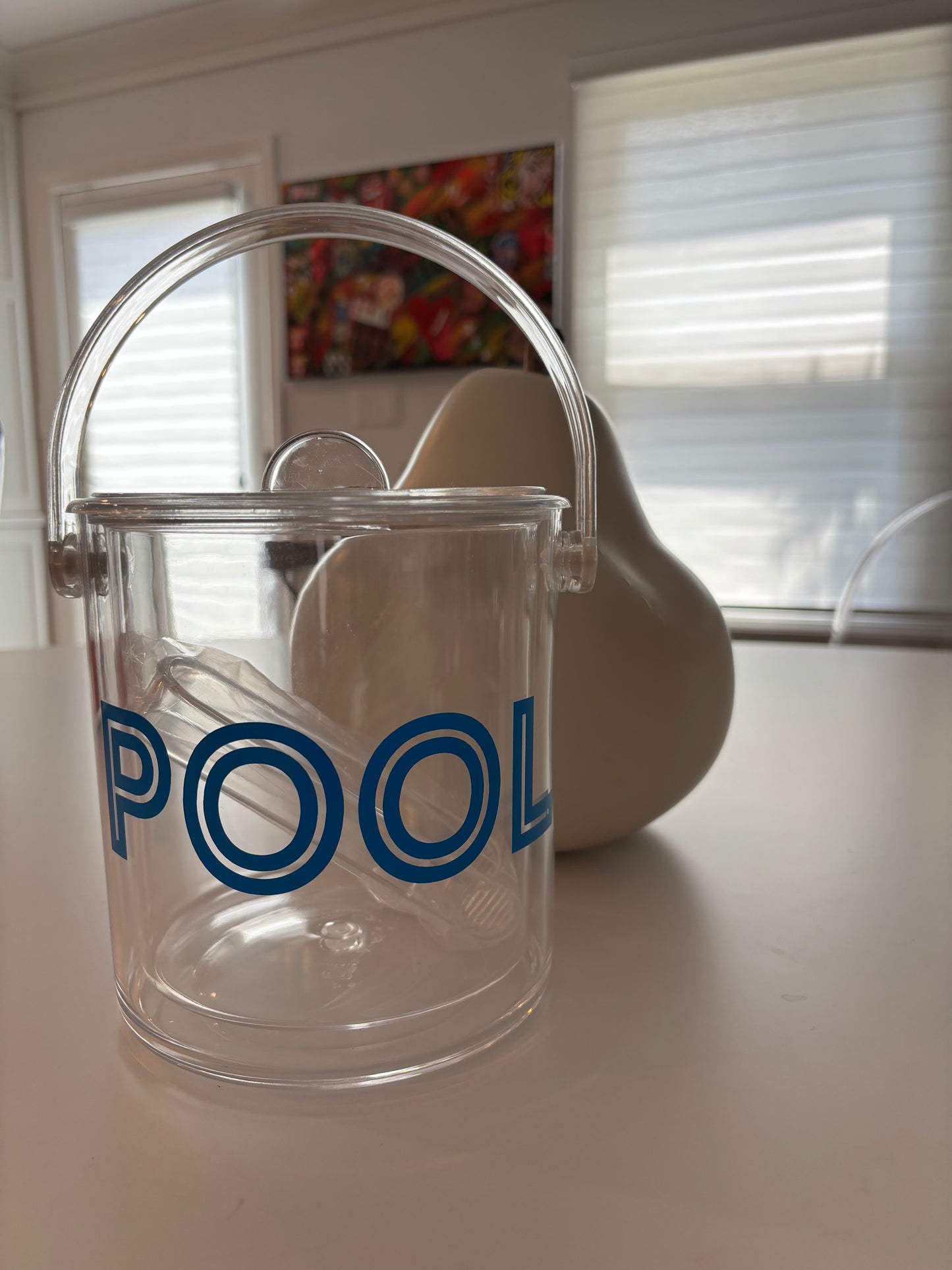 Personalized clear acrylic 1 1/2 qt double wall ice bucket - POOL